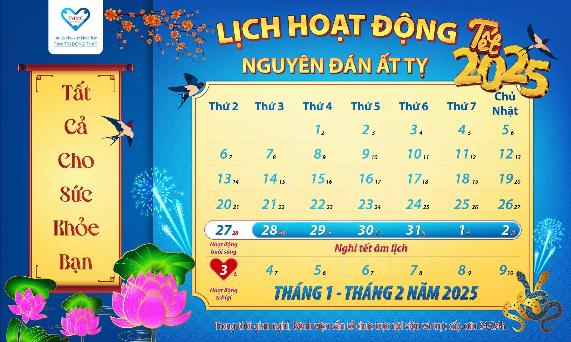 Thông báo: Lịch nghỉ Tết Nguyên Đán Ất Tỵ năm 2025
