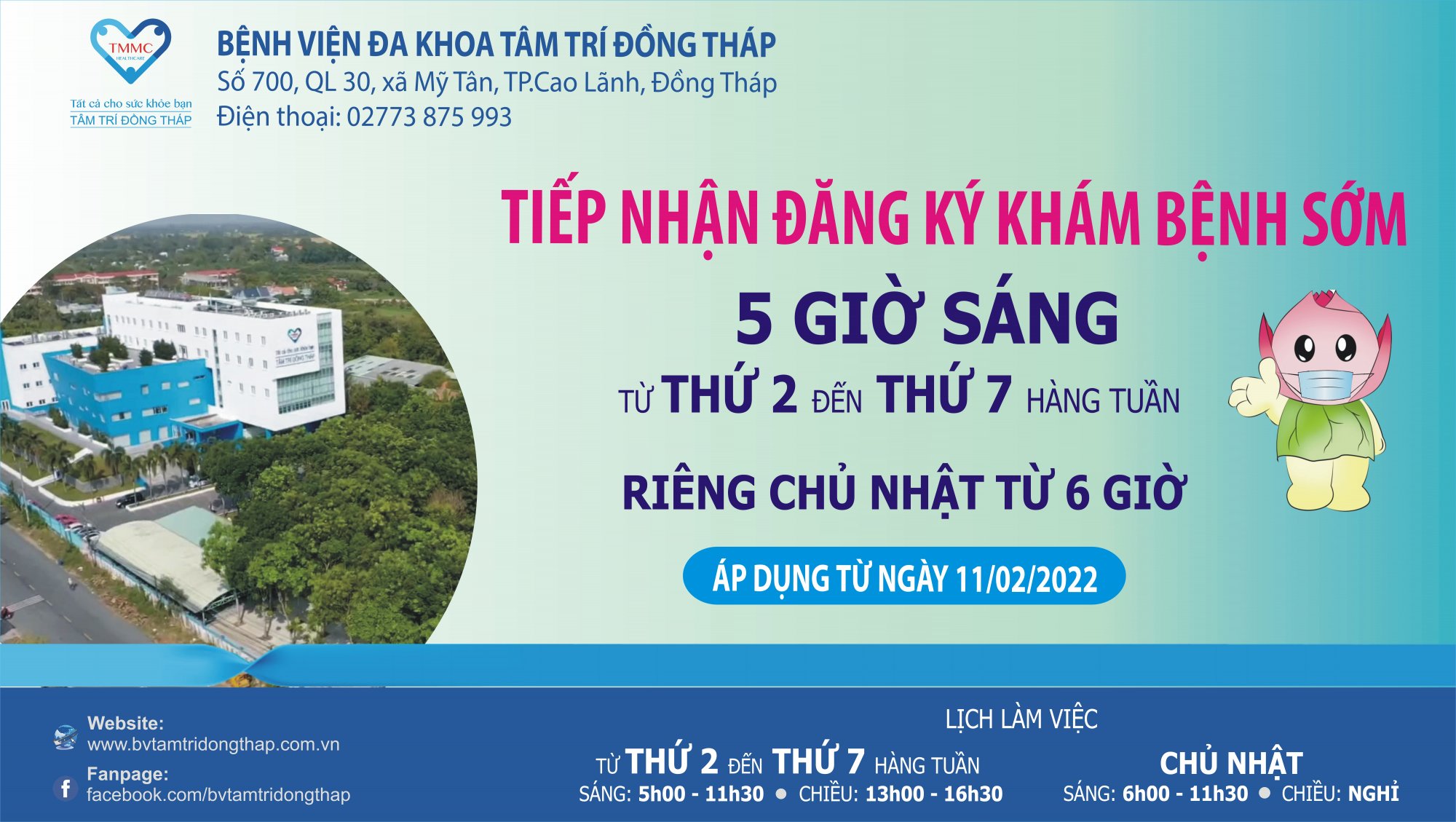 Thông Báo: Tiếp nhận đăng ký khám bệnh sớm