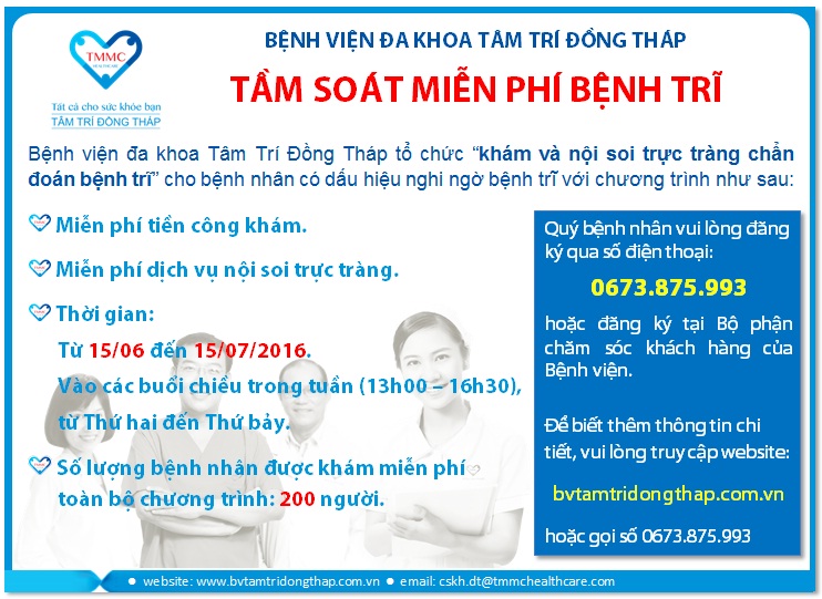 Chương trình “ Tầm soát miễn phí bệnh trĩ ”.