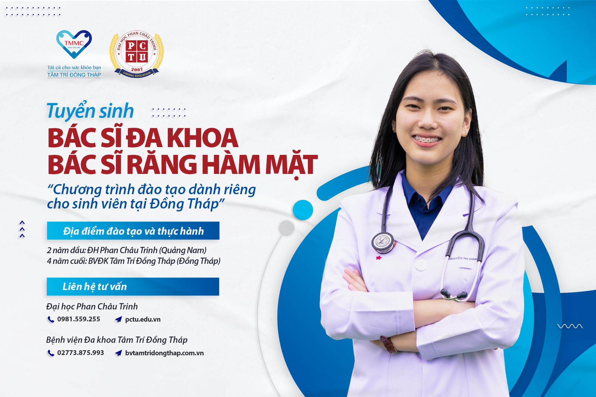 Tuyển sinh đào tạo Bác sĩ Đa khoa và Bác sĩ RHM học thực hành tại Đồng Tháp
