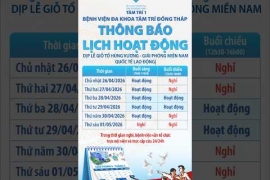 Bệnh viện Tâm Trí Đồng Tháp thông báo lịch nghỉ Lễ